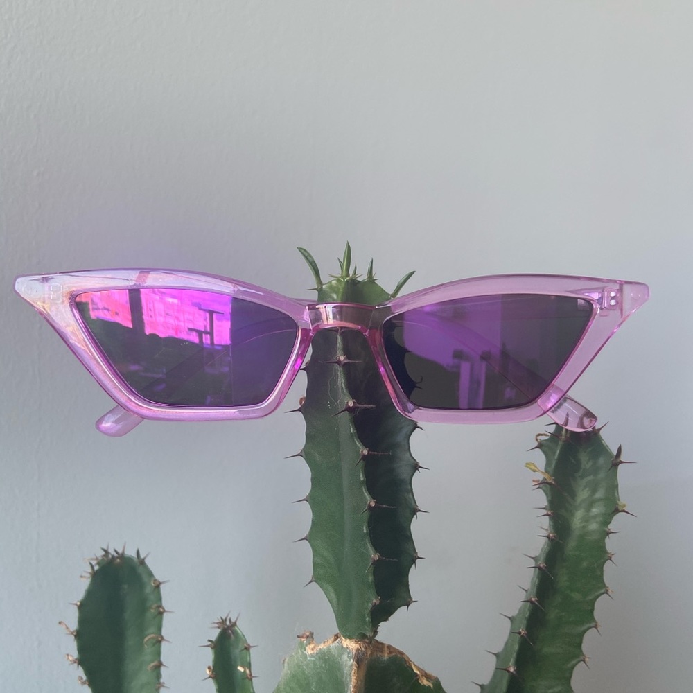 NWOT Purple Cat Eye Lucite Sunglasses